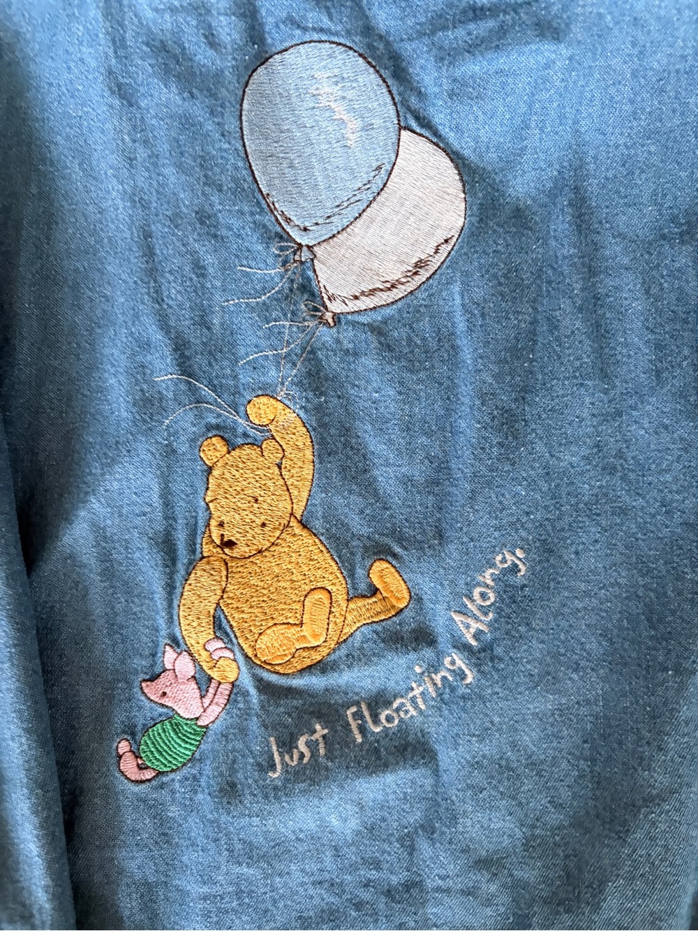 Classic Pooh Women's Denim Vest with Winnie the Pooh Embroidery - Blue - Picture 4 of 4